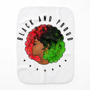 Pan African black girl woman red green pride afro  Baby Burp Cloth