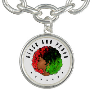 Pan African black girl woman red green pride afro  Bracelet