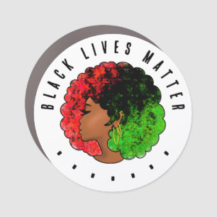 Pan African black girl woman red green pride afro Car Magnet