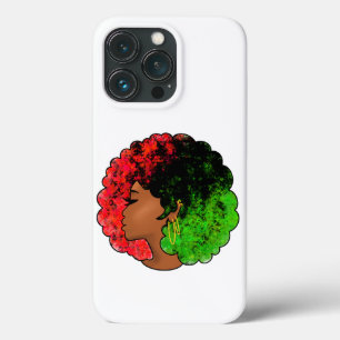 Pan African black girl woman red green pride afro  iPhone 13 Pro Case