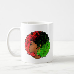 Pan African black girl woman red green pride afro  Coffee Mug