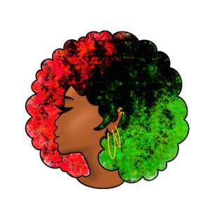 Pan African black girl woman red green pride afro  Cutout