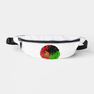 Pan African black girl woman red green pride afro Fanny Pack