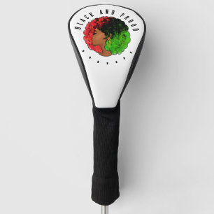 Pan African black girl woman red green pride afro Golf Head Cover