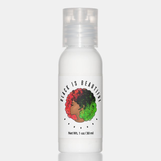 Pan African black girl woman red green pride afro  Hand Lotion (Front)
