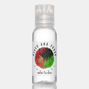 Pan African black girl woman red green pride afro  Hand Sanitizer