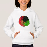 Pan African black girl woman red green pride afro 
