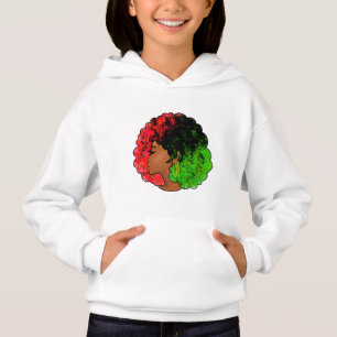 Pan African black girl woman red green pride afro  Hoodie