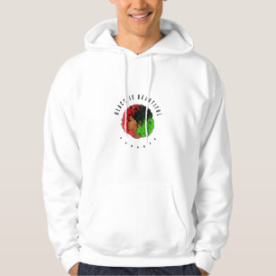 Pan African black girl woman red green pride afro Hoodie