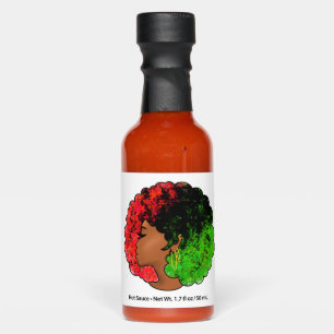 Pan African black girl woman red green pride afro Hot Sauces