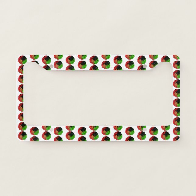 Pan African black girl woman red green pride afro  License Plate Frame (Front)