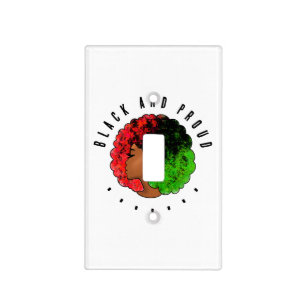 Pan African black girl woman red green pride afro Light Switch Cover
