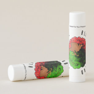 Pan African black girl woman red green pride afro Lip Balm