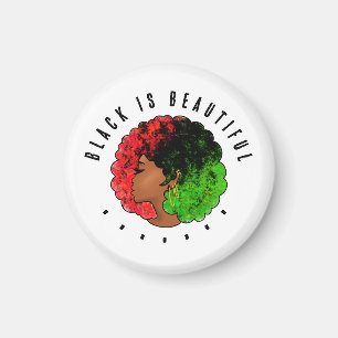Pan African black girl woman red green pride afro  Magnet