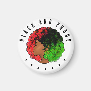 Pan African black girl woman red green pride afro  Magnet