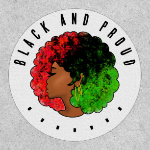 Pan African black girl woman red green pride afro Patch