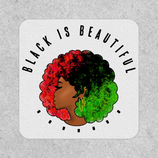 Pan African black girl woman red green pride afro  Patch (Front)