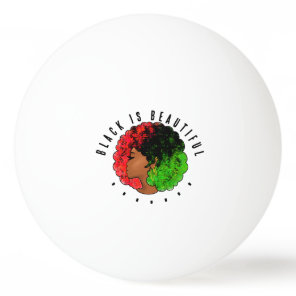 Pan African black girl woman red green pride afro  Ping Pong Ball