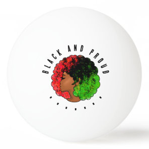 Pan African black girl woman red green pride afro  Ping Pong Ball