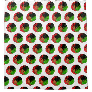 Pan African black girl woman red green pride afro Shower Curtain