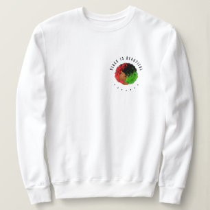 Pan African black girl woman red green pride afro  Sweatshirt