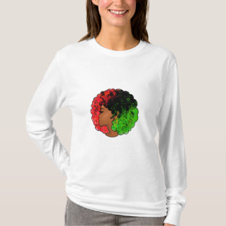 Pan African black girl woman red green pride afro T-Shirt