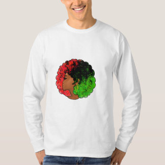 Pan African black girl woman red green pride afro T-Shirt
