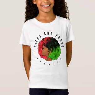 Pan African black girl woman red green pride afro  T-Shirt