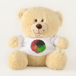 Pan African black girl woman red green pride afro Teddy Bear