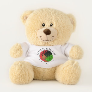 Pan African black girl woman red green pride afro  Teddy Bear