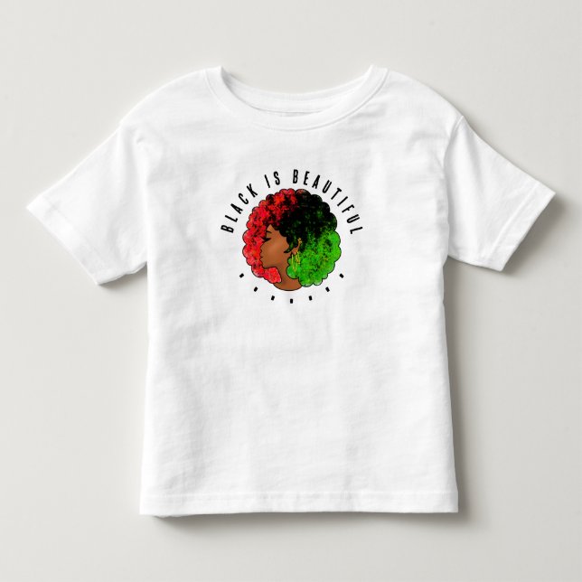 Pan African black girl woman red green pride afro  Toddler T-shirt (Front)