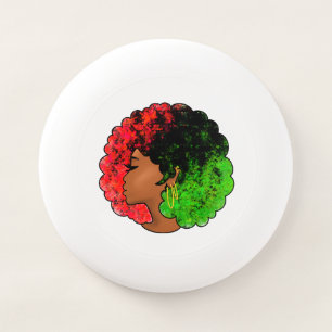 Pan African black girl woman red green pride afro Wham-O Frisbee