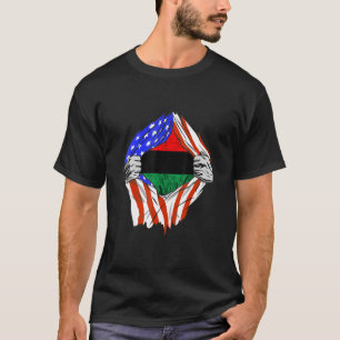 Pan African Chest Afro American Unia Flag Black Li T-Shirt