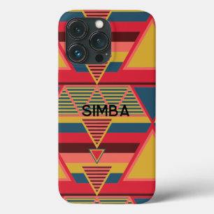 Pan African Colorful Triangle Pattern Personalized iPhone 13 Pro Case