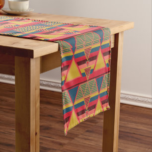 Pan African Colorful Triangle Pattern Short Table Runner