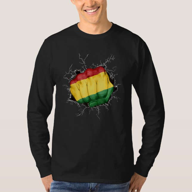 Pan African Fist UNIA Flag African Freedom Black L T-Shirt (Front)