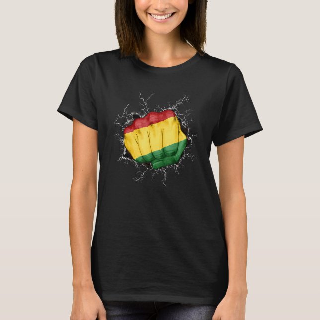 Pan African Fist UNIA Flag African Freedom Black L T-Shirt (Front)
