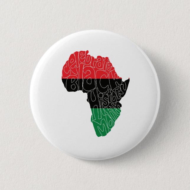 Pan African Flag Black History Month Art Design Button (Front)