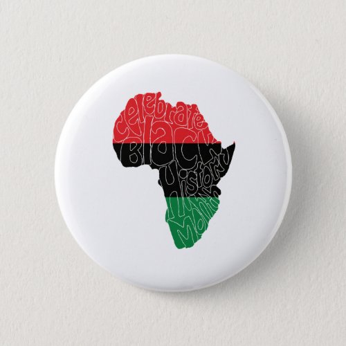 Pan African Flag Black History Month Art Design Button