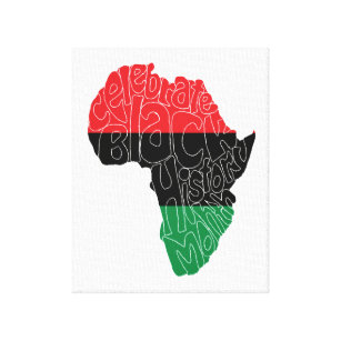 Pan African Flag Black History Month Art Design Canvas Print