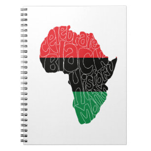 Pan African Flag Black History Month Art Design Notebook