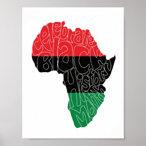 Pan African Flag Black History Month Art Design Poster