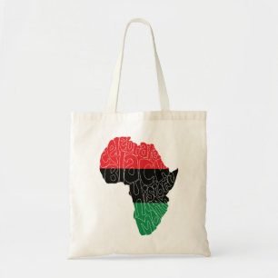 Pan African Flag Black History Month Art Design Tote Bag