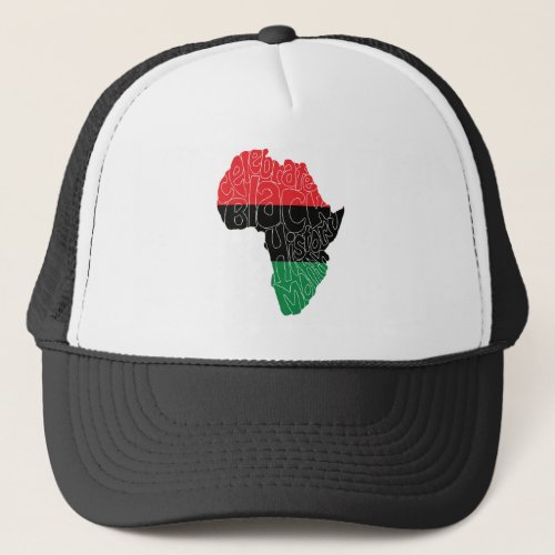 Pan African Flag Black History Month Art Design Trucker Hat
