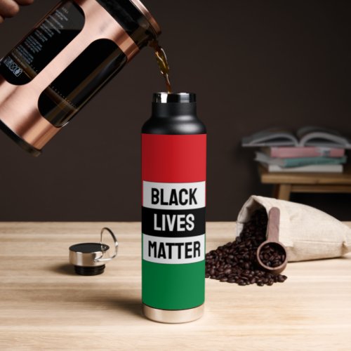 Pan African Flag Black Lives Matter Unia Symbol Water Bottle
