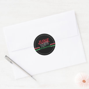Pan-African flag Design, Juneteenth Celebration Classic Round Sticker