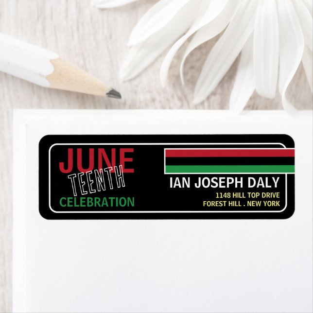 Pan-African flag Design, Juneteenth Celebration Label (Insitu)