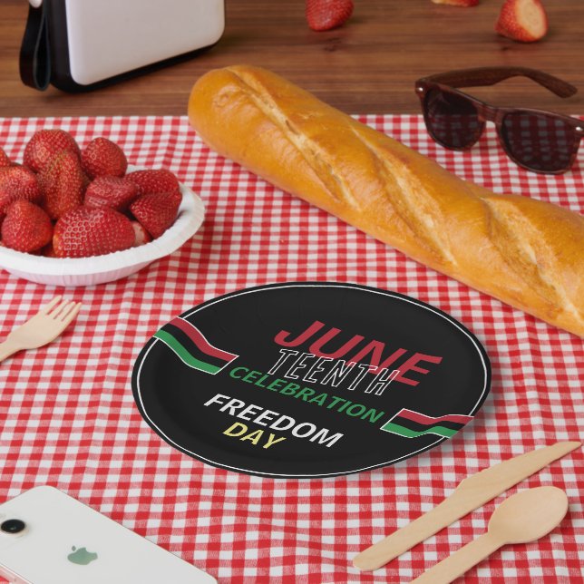 Pan-African flag Design, Juneteenth Celebration Paper Plates (Picnic)