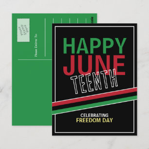 Pan-African flag Design, Juneteenth Celebration Postcard