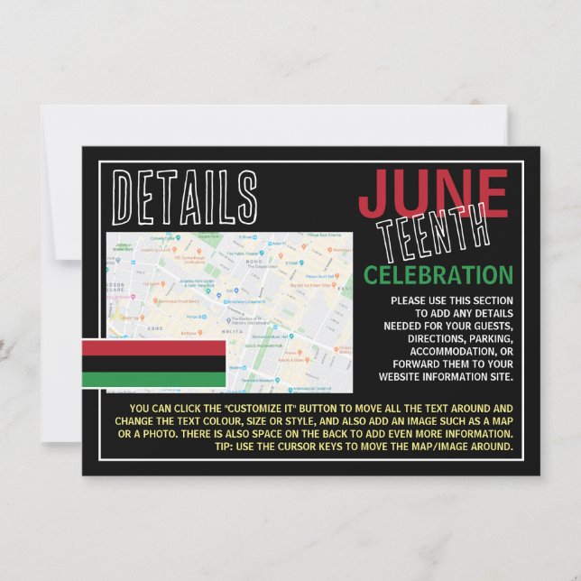 Pan-African flag Design, Juneteenth Detail Card (Front)